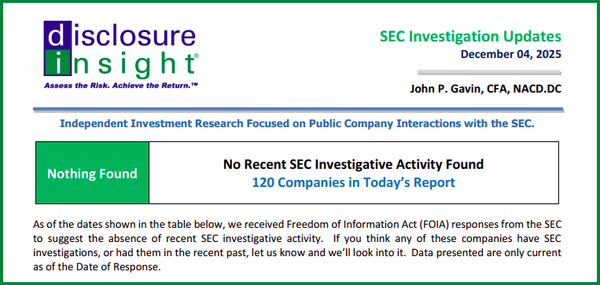 SEC Investigation Updates - December 04, 2025