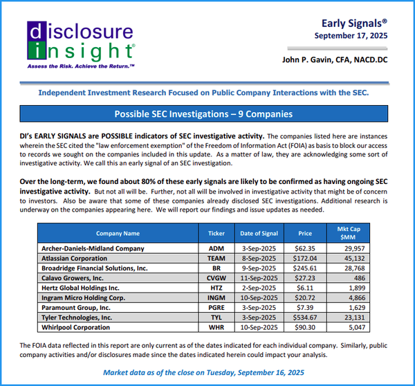 DI's Early Signals Report: September 17, 2025