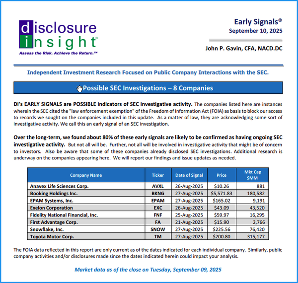 DI's Early Signals Report: September 10, 2025