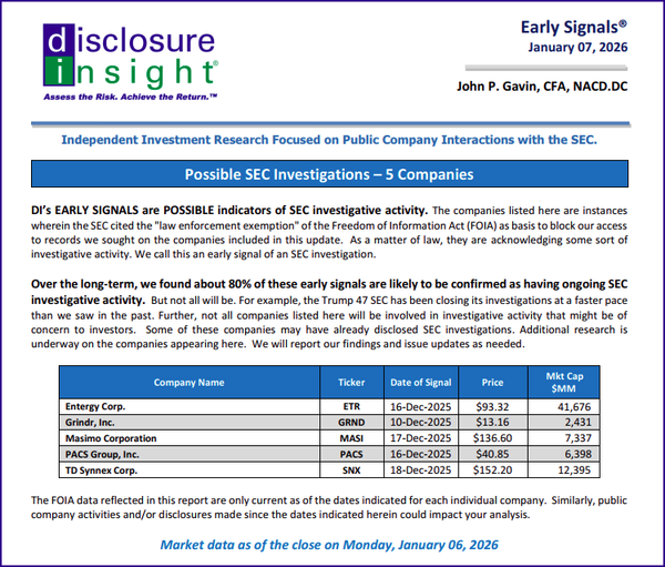 DI's Early Signals Report: January 07, 2026