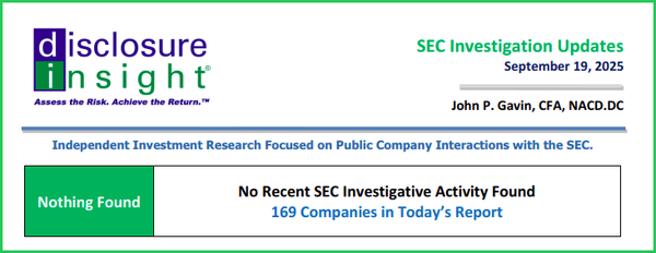 SEC Investigation Updates - September 19, 2025