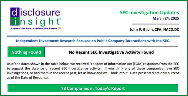 SEC Investigation Updates - March 24, 2025