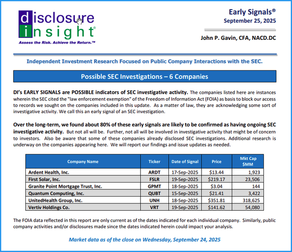 DI's Early Signals Report: September 25, 2025