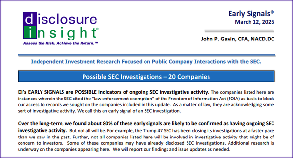 DI's Early Signals Report: March 12, 2026