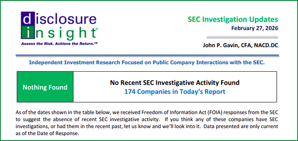 SEC Investigation Updates - February 27, 2026