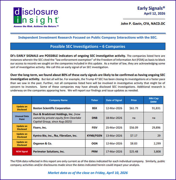 DI's Early Signals Report: April 12, 2026