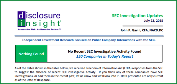 SEC Investigation Updates - July 22, 2025