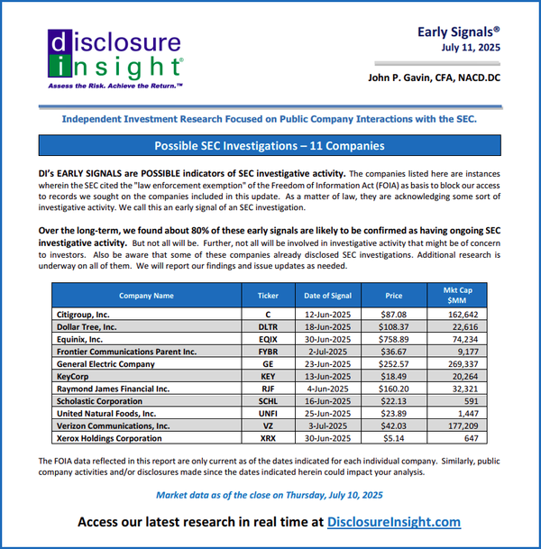 DI's Early Signals Report: July 11, 2025