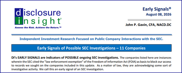 DI's Early Signals Report: August 08, 2026