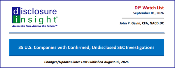 DI Watch List - September 01, 2026
