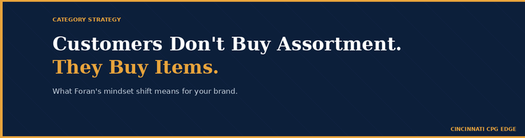 "Customers Don't Buy Assortment. They Buy Items." What Foran's Mindset Shift Means for Your Brand.