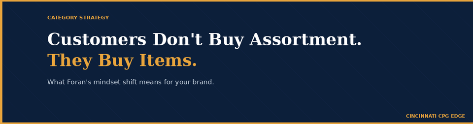 "Customers Don't Buy Assortment. They Buy Items." What Foran's Mindset Shift Means for Your Brand.