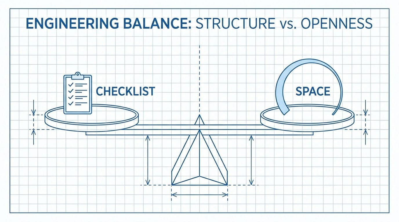 Balance scale showing preparation versus mental space