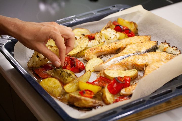 The Lazy Sheet-Pan Greek Salmon & Veggie Bake: 30-Minute Dinner, Zero Clean-Up