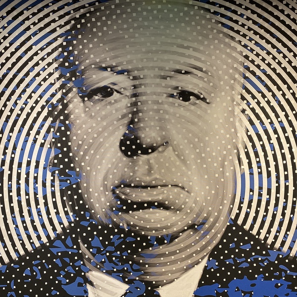 Speaking of spooky — I saw this piece at a hotel (talk about vertigo!) 🌀
