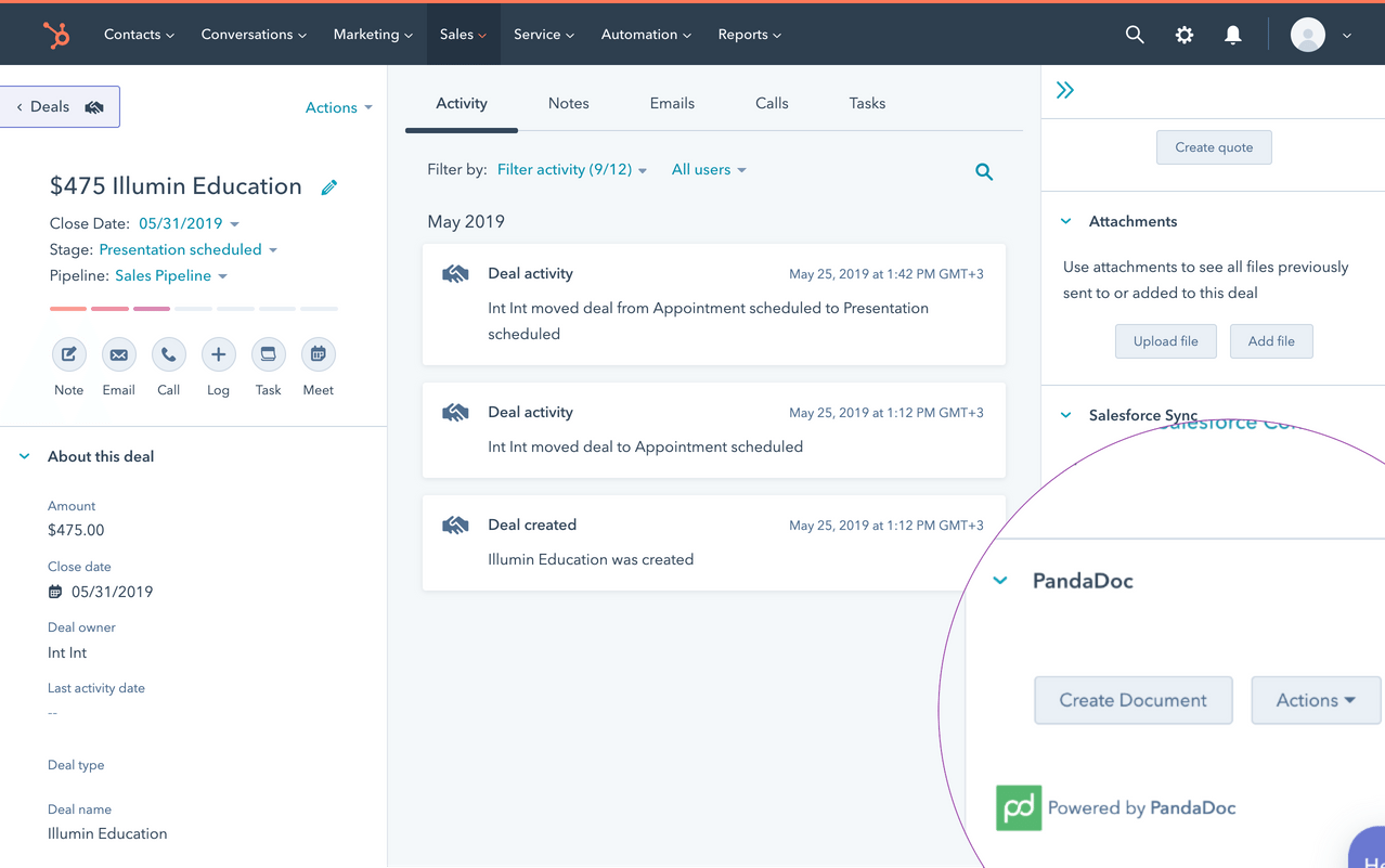 PandaDoc CPQ in HubSpot.