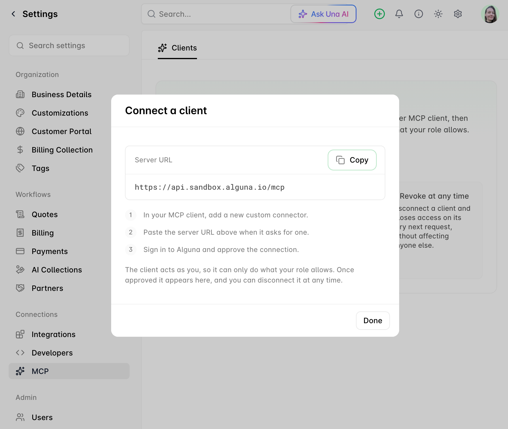 Copying the custom connector in Alguna.