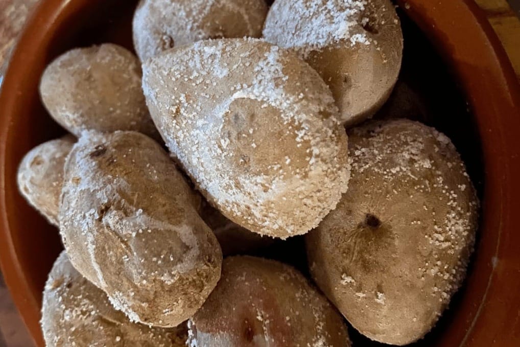 Canarian Potatoes A Traditional Food Of La Gomera And Other Canary Islands shown in a bowl on a table