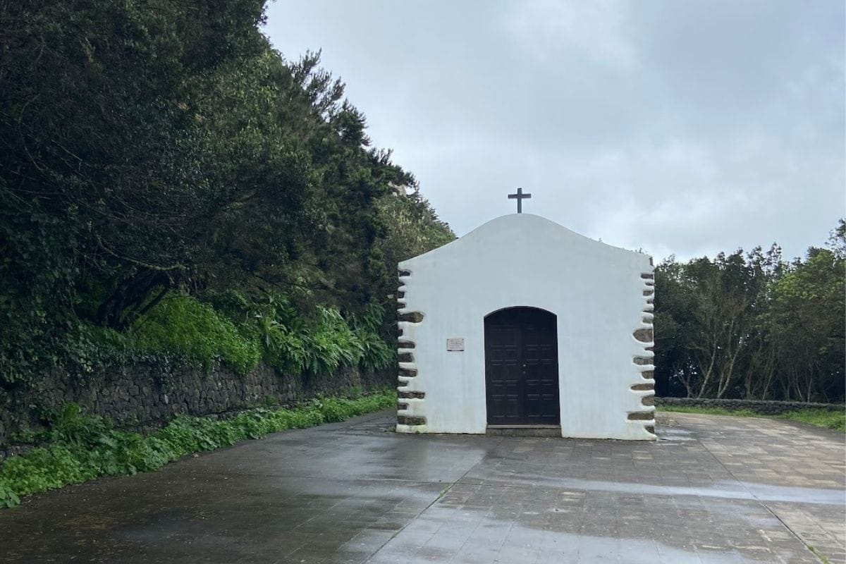 Church Ermita De San Isidro Labrador On A Wet Rainy Day Surrounded By Trees Near Chorros De Epina La Gomera Canary Islands Spain