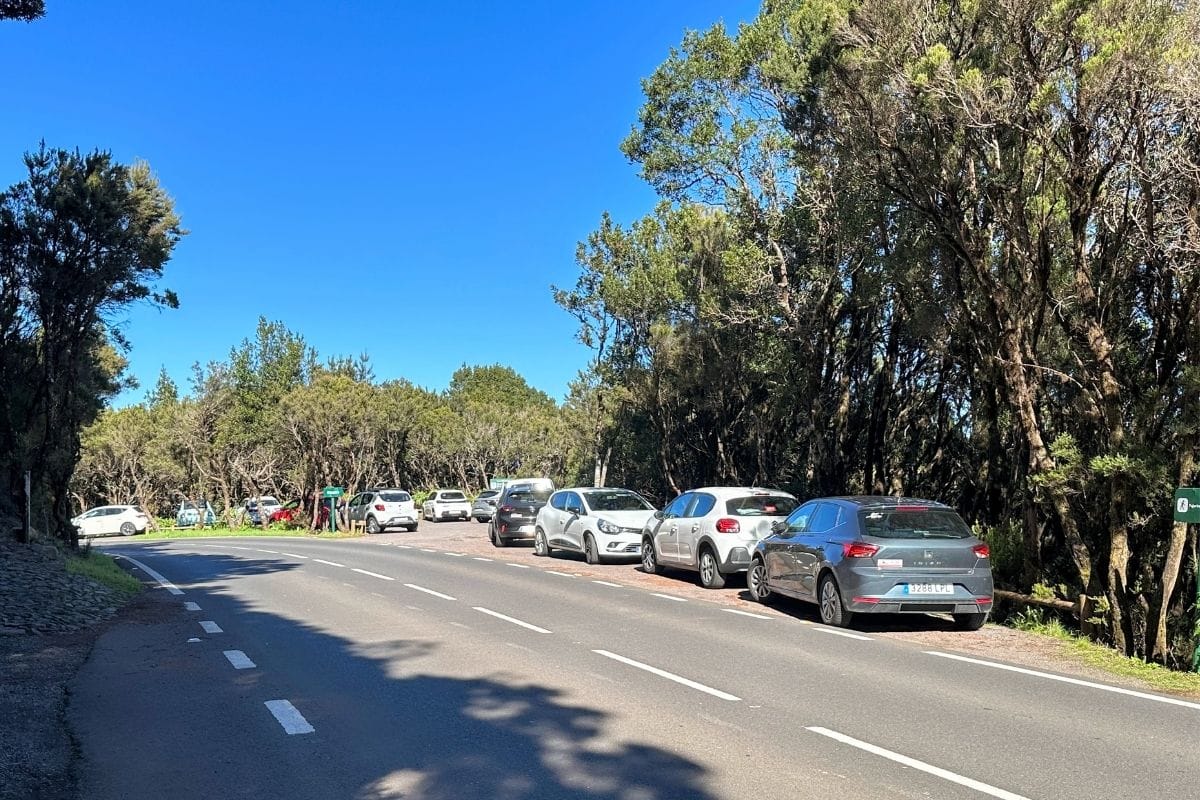 La Gomera Hiking To Alto De Garajonay From El Contadero Canary Islands Spain Parking Area For Cars