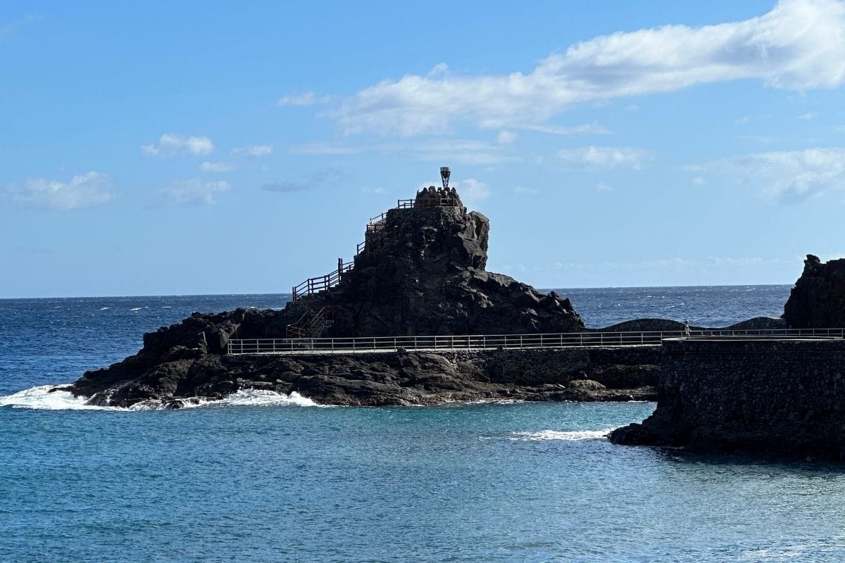 Playa De La Cueva La Gomera At San Sebastian Also Known As Cueva Beach Canary Islands Spain Olympic Monument In San Sebastian Also Known As Monumento de la Antorcha Olímpica México 1968 One Of The Best La Gomera Beaches 