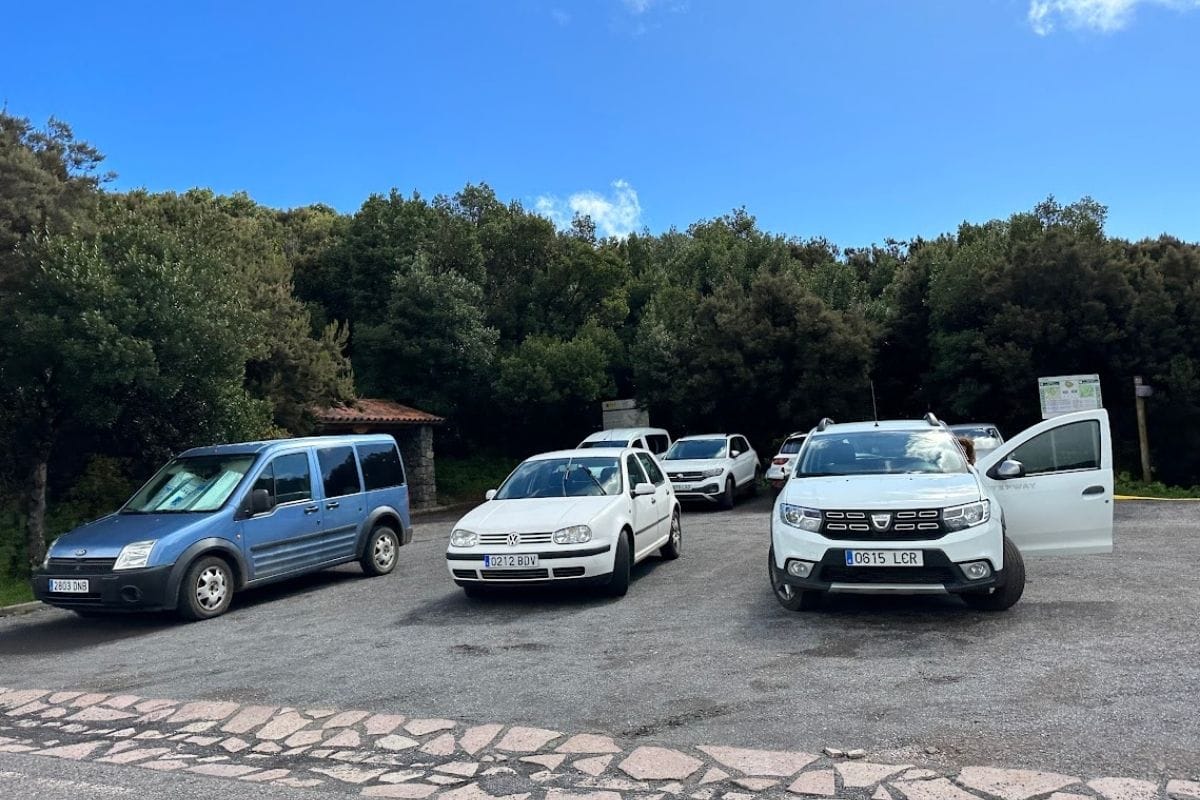 Small Car Park At Starting Point For Walk On Montana De Las Negrinas From Pajarito La Gomera Canary Islands Spain