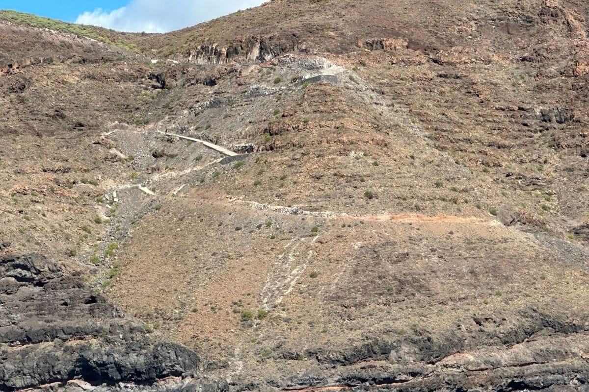 Narrow Road On The Mountain High Above Playa De La Negra La Gomera Canary Islands Spain