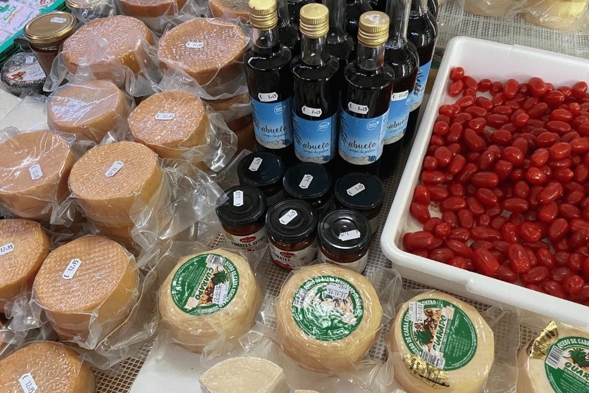 Queso De Flor A Goats Cheese That Is A Traditional Food Of La Gomera shown for sale in a shop