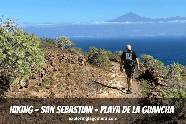Cliff Top Walk With View Of The Sea And Mount Teide Of Tenerife In Background La Gomera Hiking To Playa De La Guancha From Sa