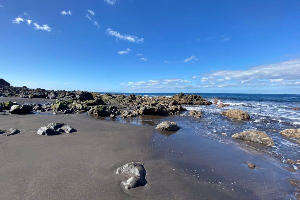 A Beautiful Sunny Day On The Rocky Beach Playa Del Ingles La Gomera At Valle Gran Rey Canary Islands Spain