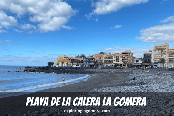 People Sit On The Beach At Playa De La Calera La Gomera At Valle Gran Rey Canary Islands Spain