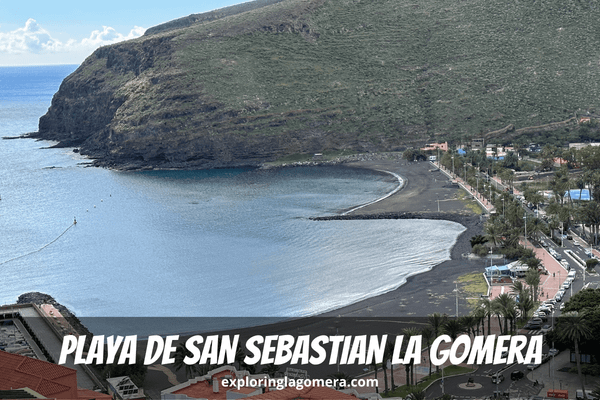 View Of Playa De San Sebastian And Promenade At La Gomera Canary Islands Spain From North Cliff Above Town