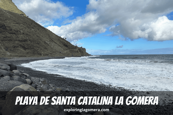 Playa De Santa Catalina La Gomera Also Known As Playa De Hermigua Canary Islands Spain Pebble Volcanic Beach With Dramatic Wa