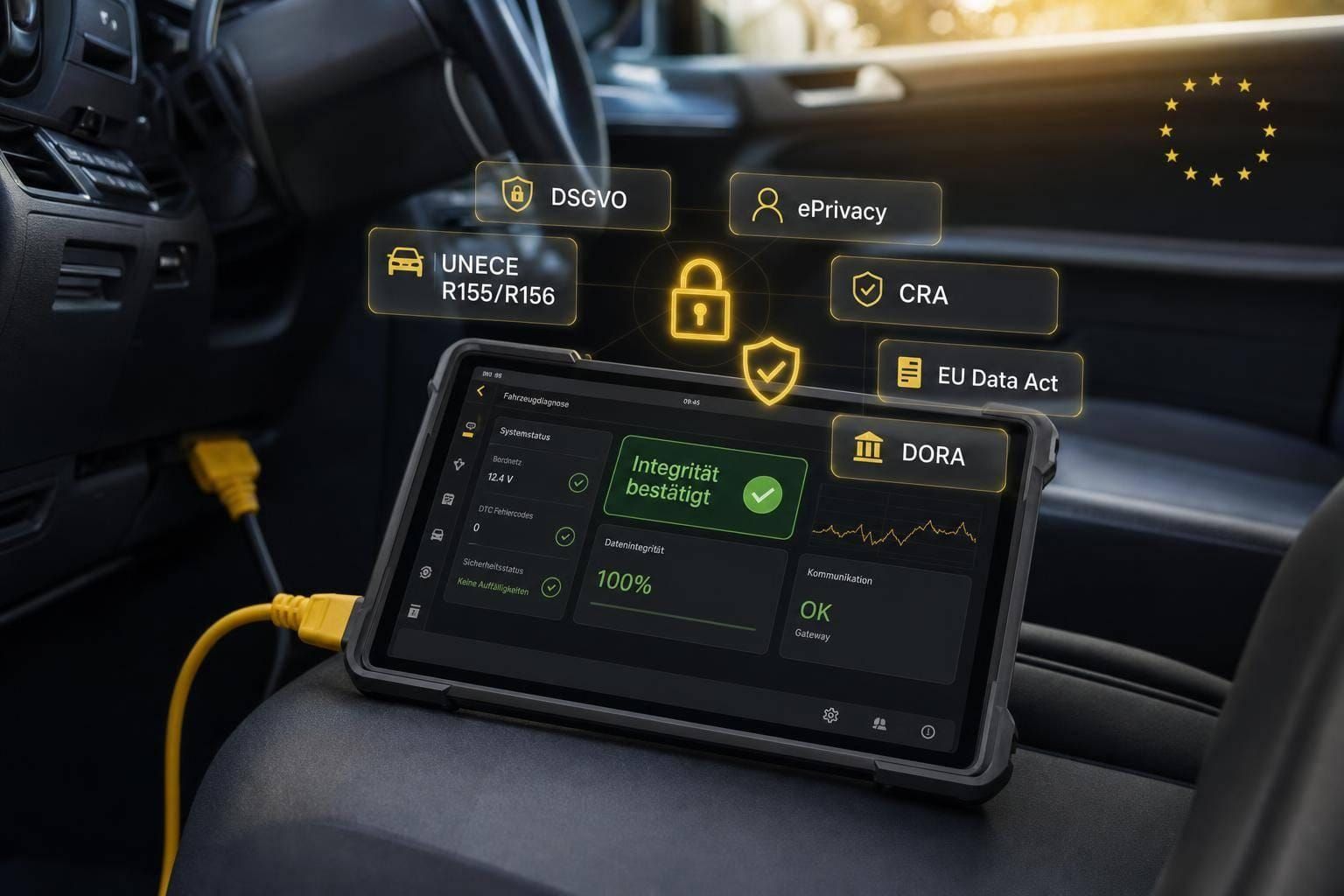 Wie steuern EU-Regeln IoT-Sicherheit im Kfz-Gutachten?
