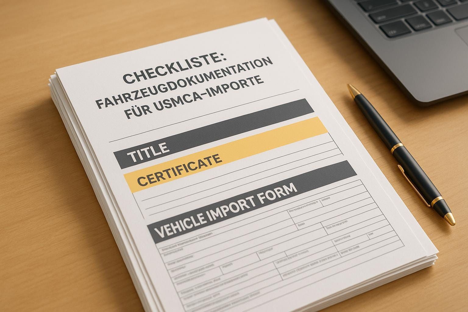 Checkliste: Fahrzeugdokumentation für USMCA-Importe