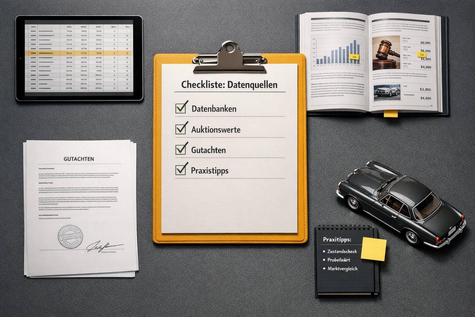 Checkliste: Datenquellen für historische Fahrzeugbewertungen