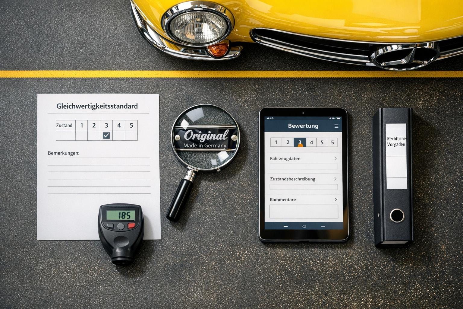 Was sind Gleichwertigkeitsstandards für Oldtimer-Gutachter?