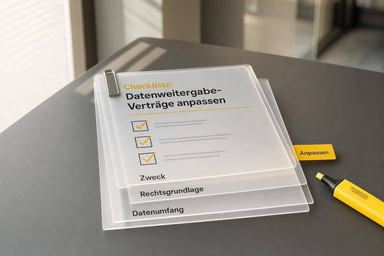 Checkliste: Datenweitergabe-Verträge anpassen