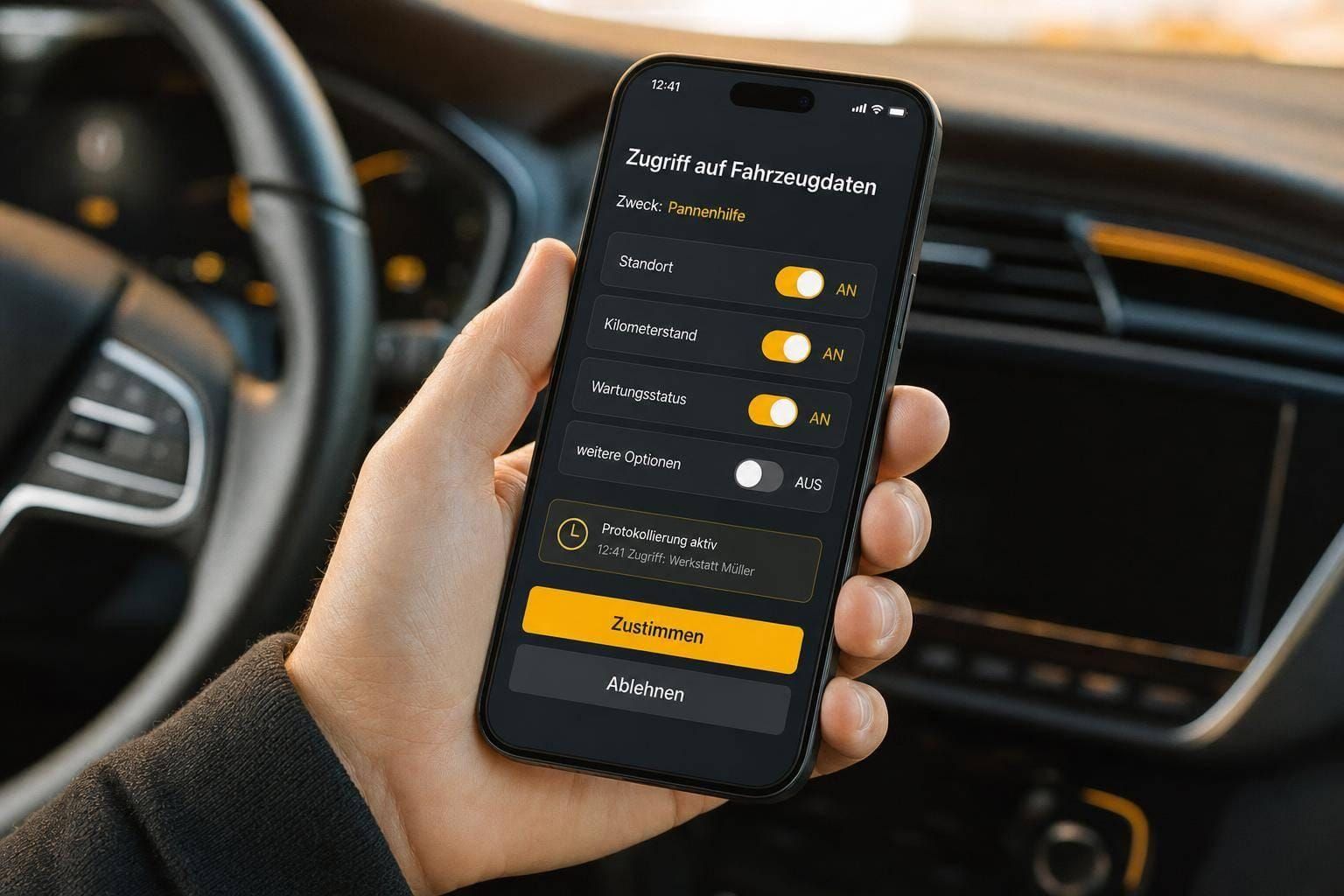 Wie läuft Drittzugriff auf Fahrzeugdaten mit Zustimmung?