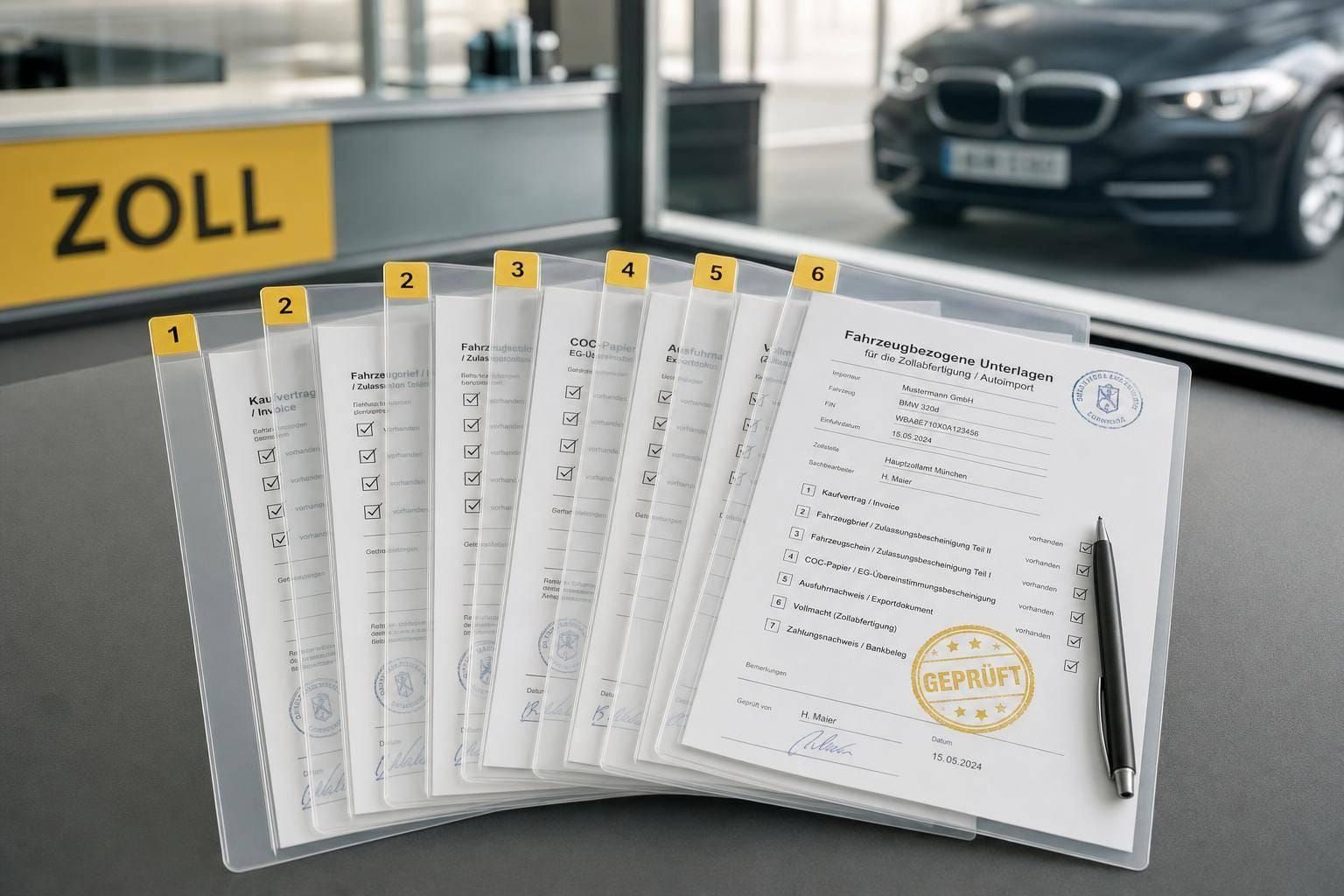 Welche 7 Dokumente prüfen Zollstellen bei Autoimporten?
