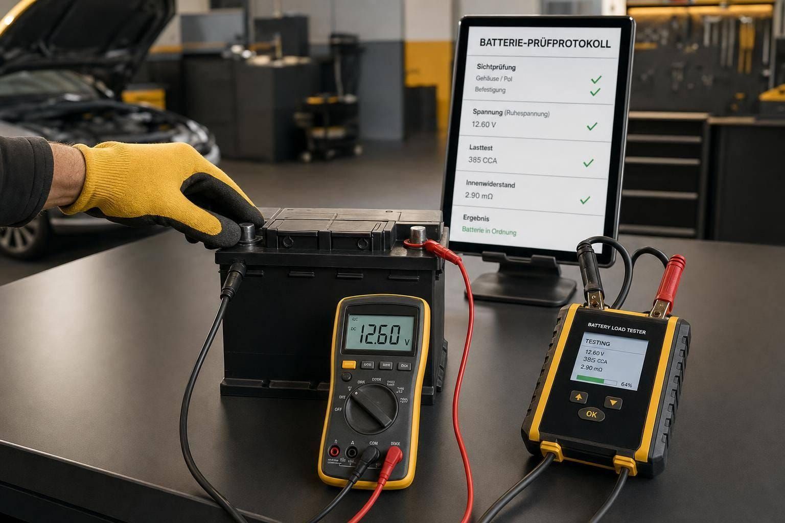 Wie läuft Batteriediagnose mit Messgeräten ab?