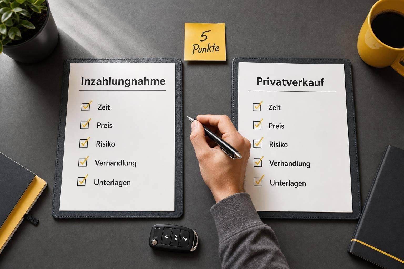 5 Punkte: Inzahlungnahme vs. Privatverkauf vergleichen?