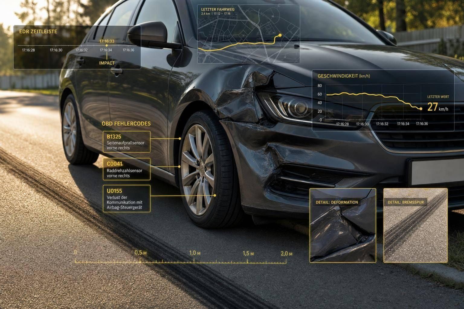 Wie helfen Sensoren bei Kfz-Gutachten nach Unfall?