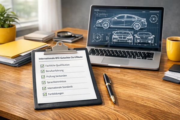 Checkliste: Anforderungen für internationale KFZ-Gutachterzertifikate