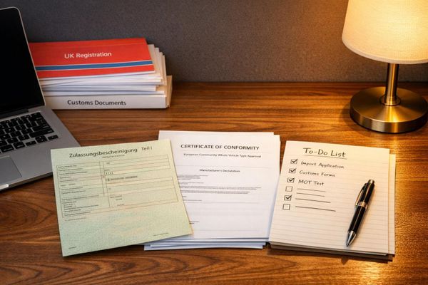 Dokumente für den Fahrzeugimport nach Großbritannien