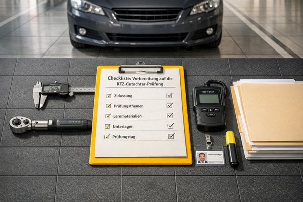 Checkliste: Vorbereitung auf die KFZ-Gutachter-Prüfung