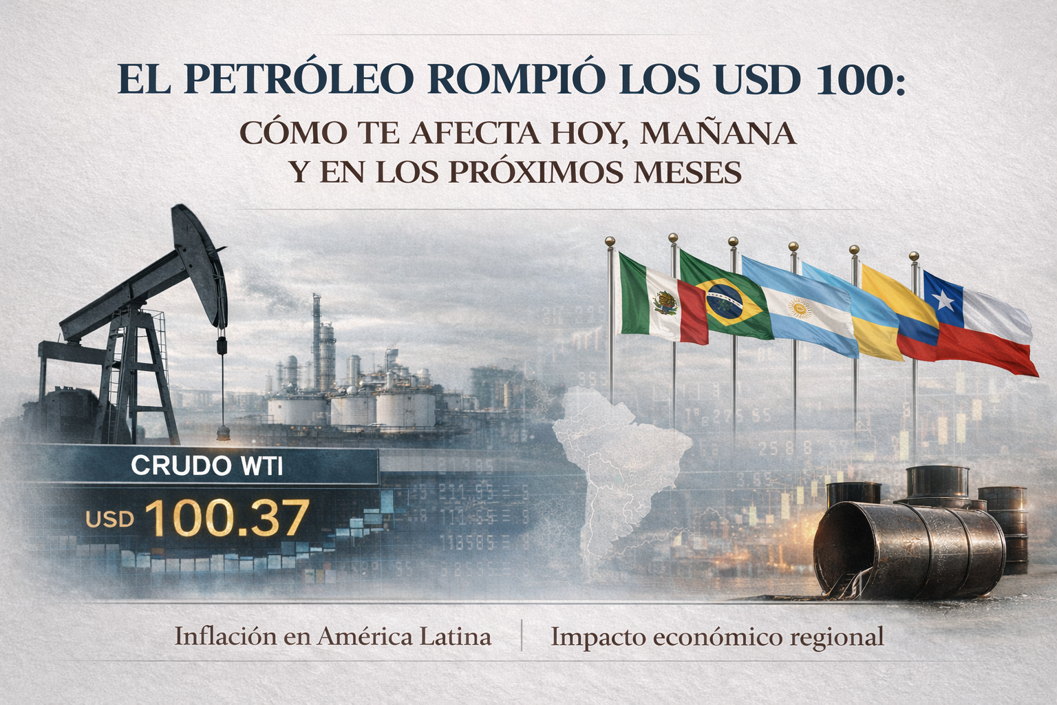 EL PETRÓLEO ROMPIÓ LOS USD 100: CÓMO TE AFECTA HOY, MAÑANA Y EN LOS PRÓXIMOS MESES