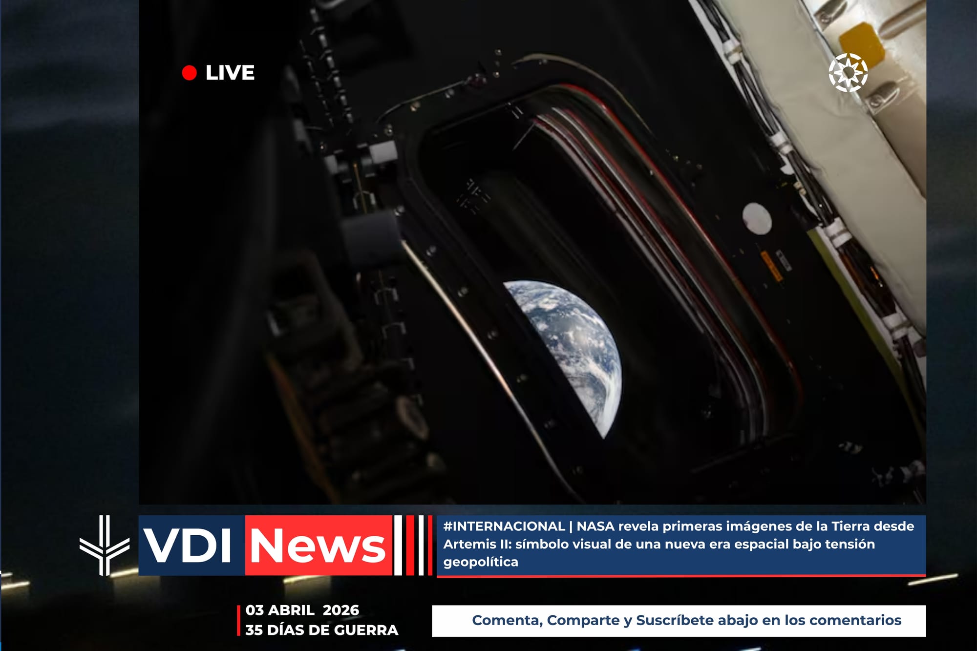 #INTERNACIONAL | NASA revela primeras imágenes de la Tierra desde Artemis II: símbolo visual de una nueva era espacial bajo tensión geopolítica