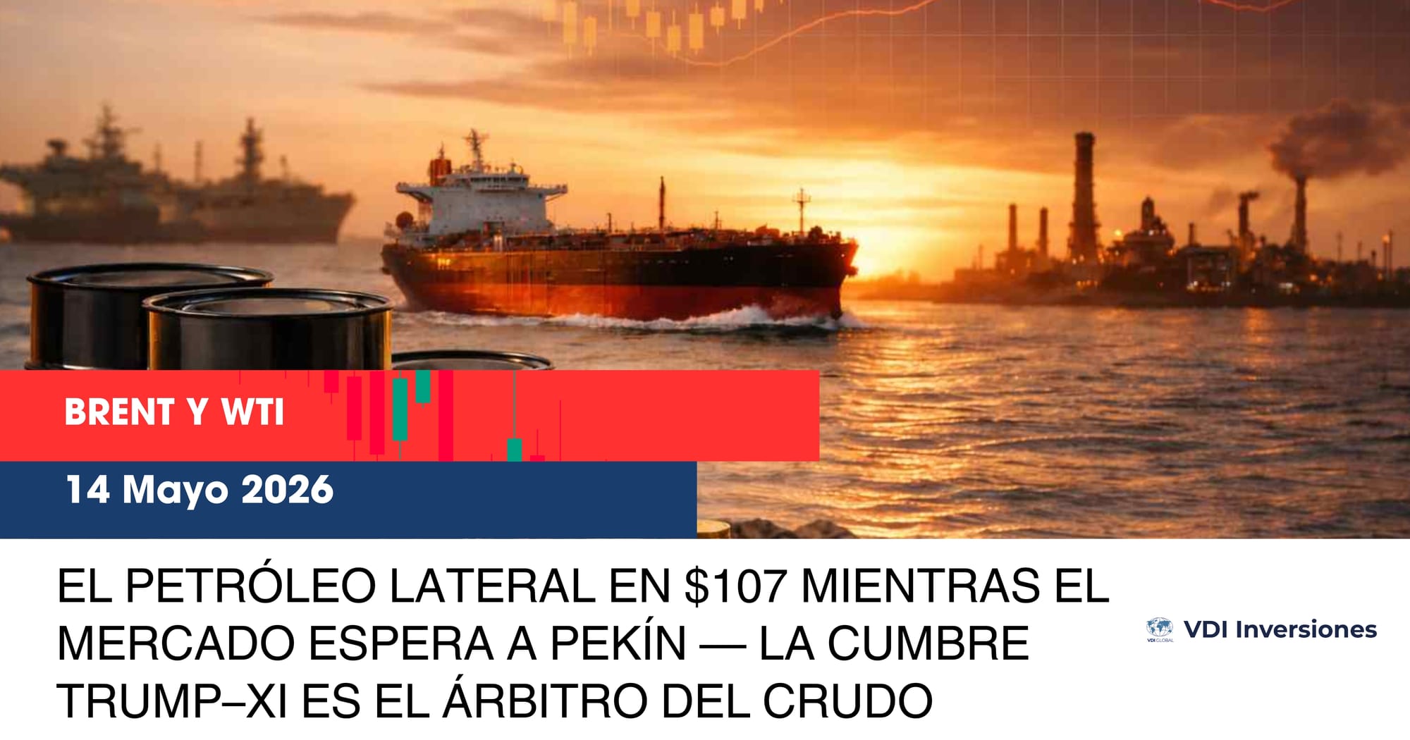 EL PETRÓLEO LATERAL EN $107 MIENTRAS EL MERCADO ESPERA A PEKÍN — LA CUMBRE TRUMP–XI ES EL ÁRBITRO DEL CRUDO