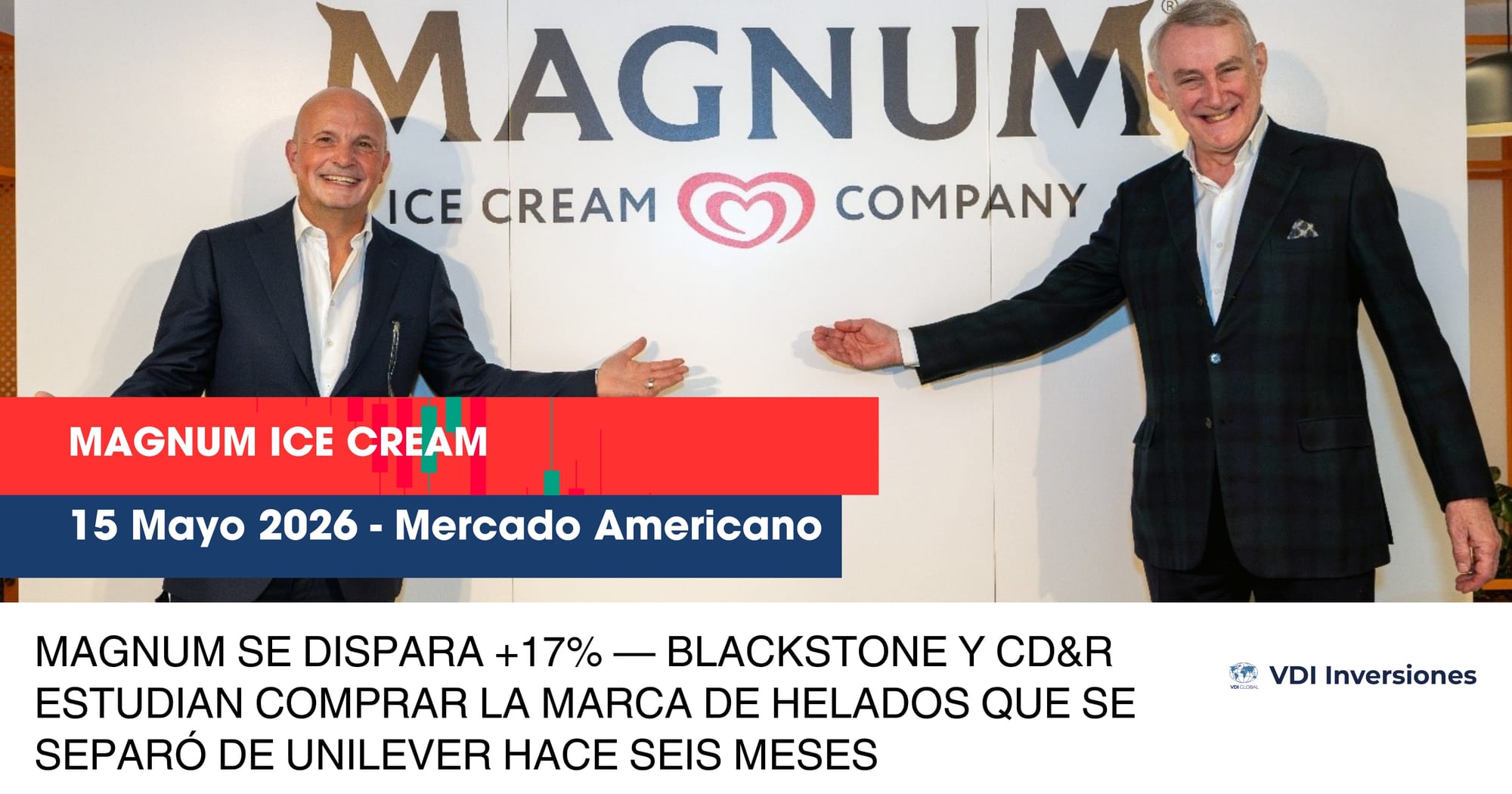 MAGNUM SE DISPARA +17% — BLACKSTONE Y CD&R ESTUDIAN COMPRAR LA MARCA DE HELADOS QUE SE SEPARÓ DE UNILEVER HACE SEIS MESES